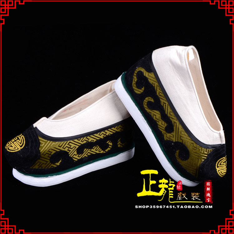 太谷戏鞋方口鞋老生鞋老旦鞋三义斋纸底内高福字履